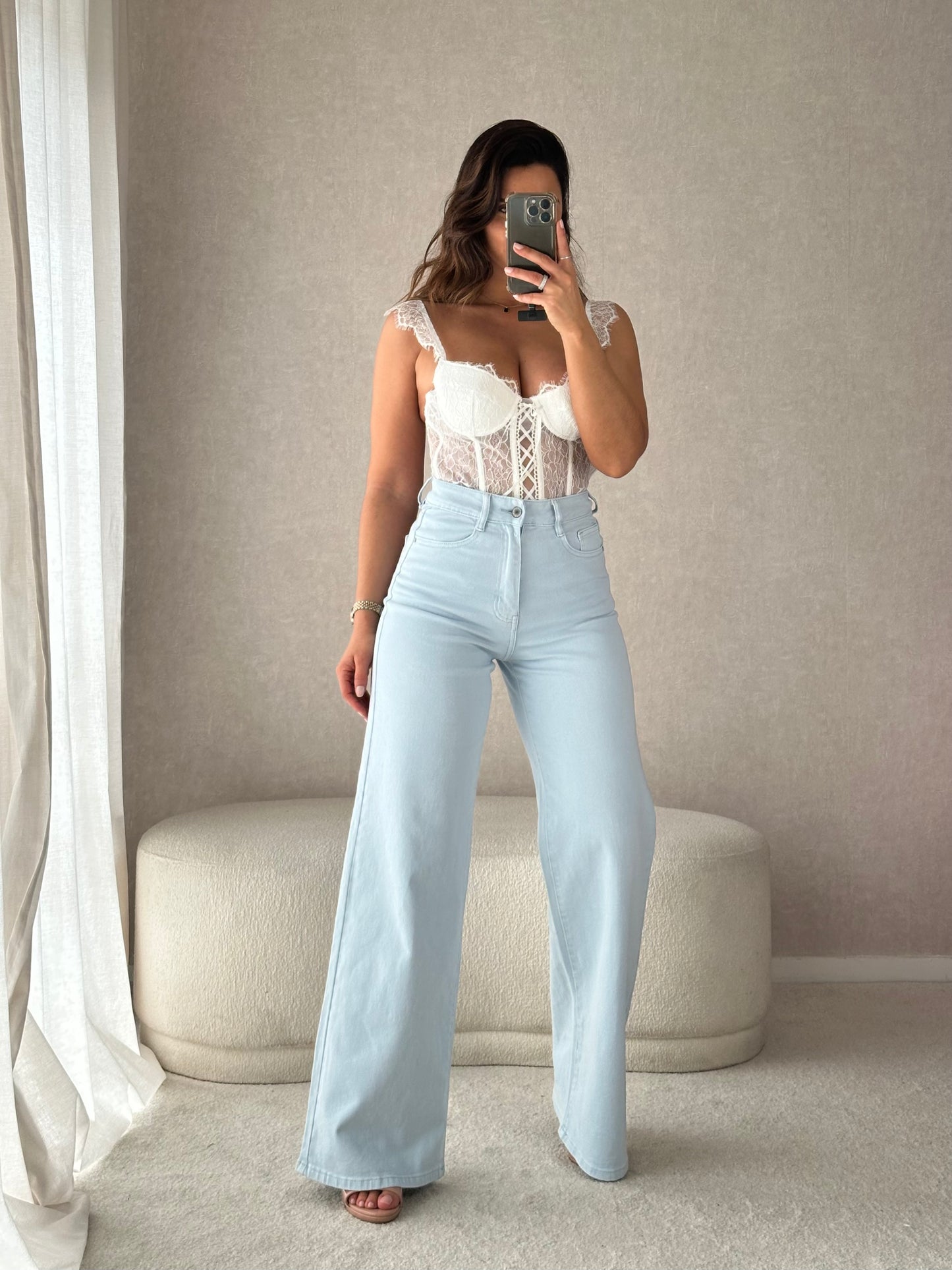 CALÇAS WIDE LEG BLUE