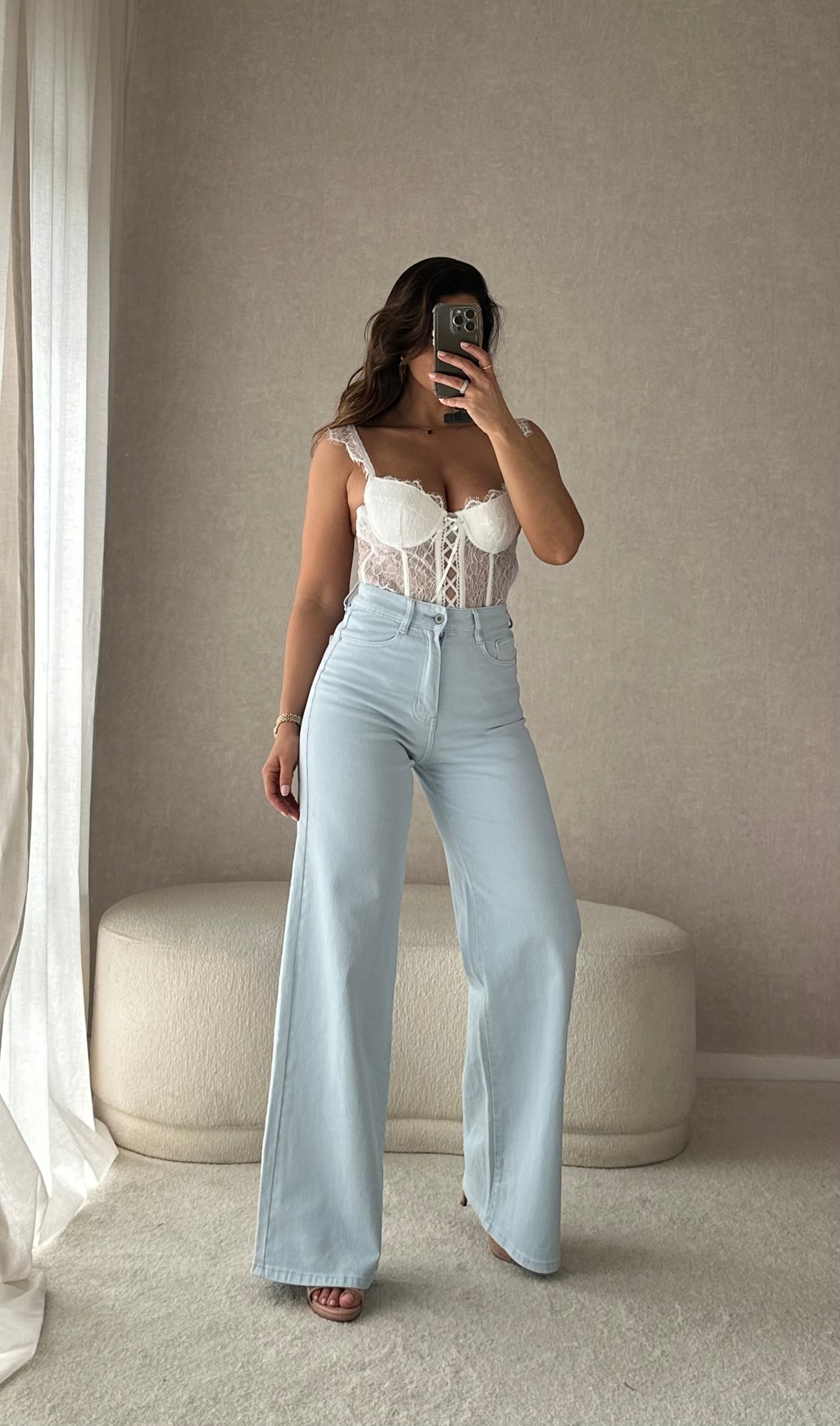 CALÇAS WIDE LEG BLUE