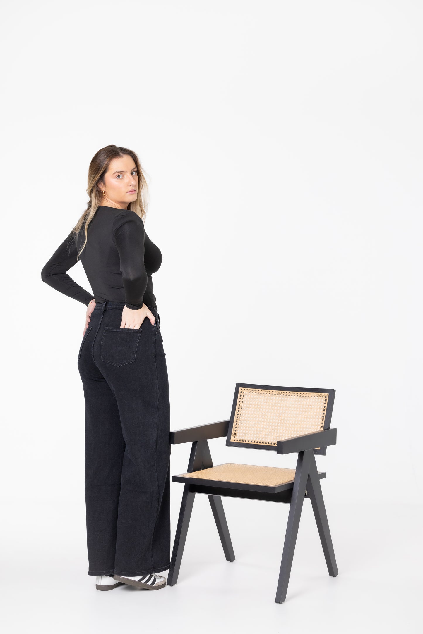 JEANS WIDE BLACK