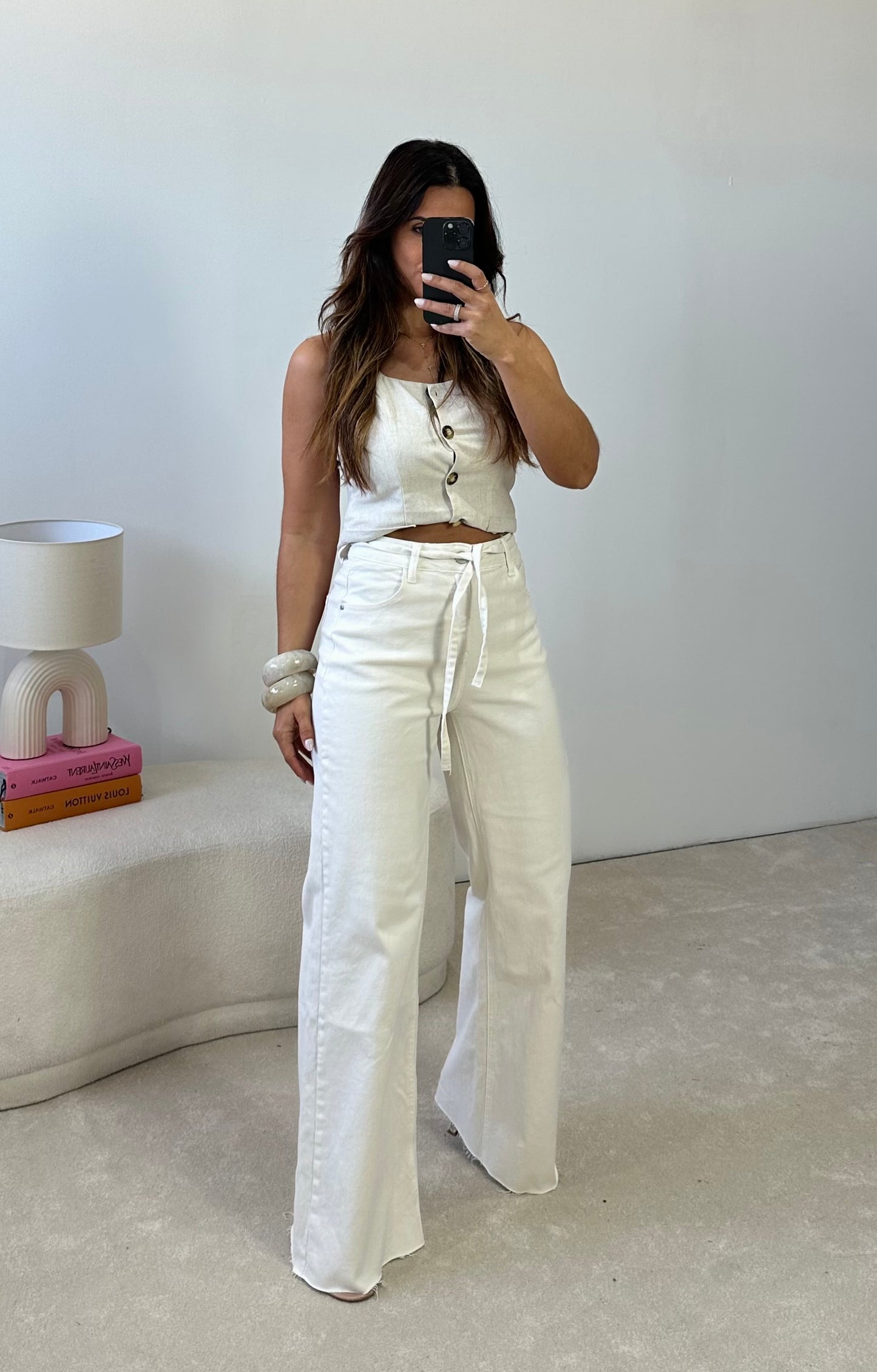 CALÇAS WIDE LEG BELT (duas cores)