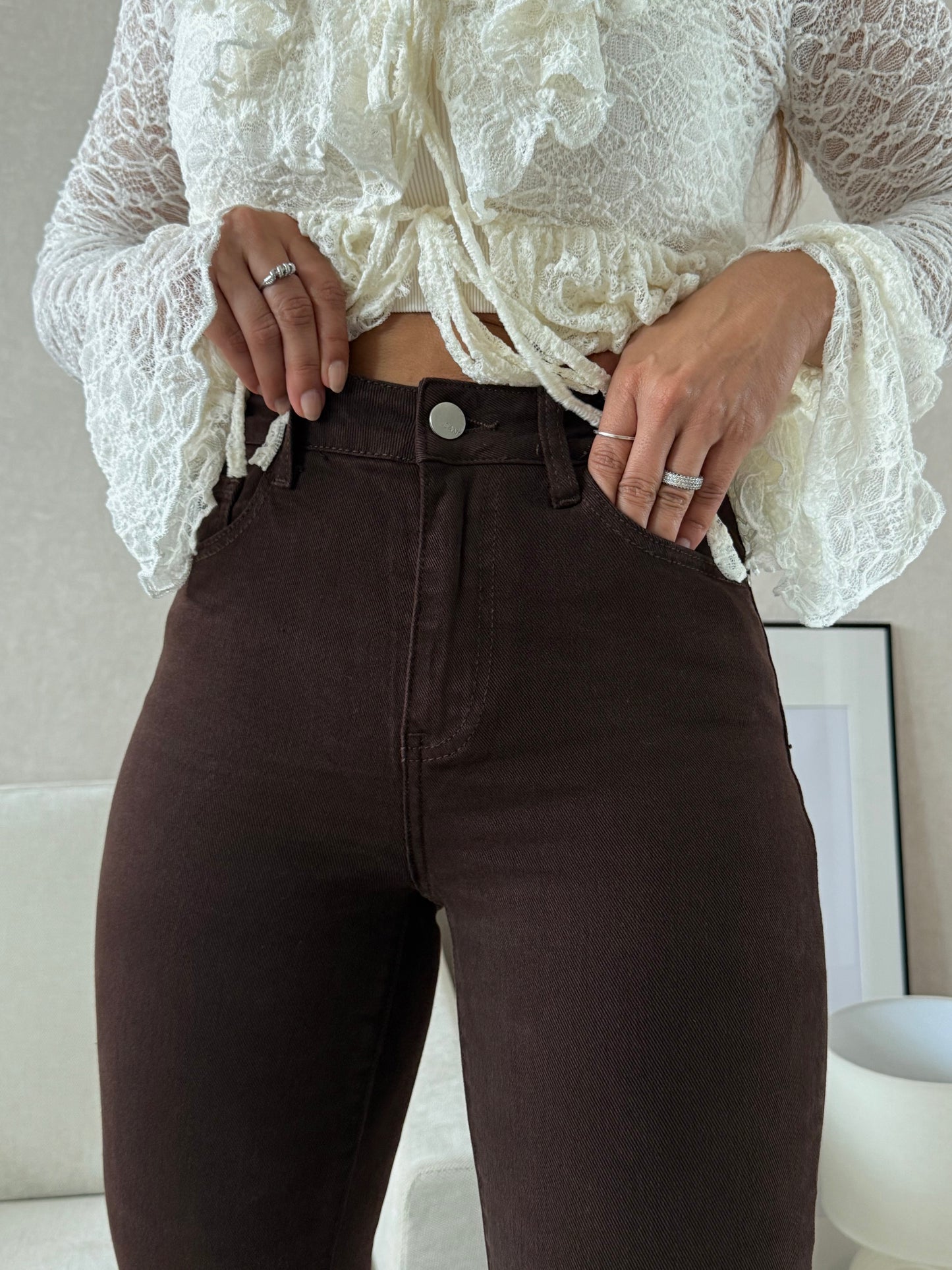 JEANS MOM CHOCOLATE