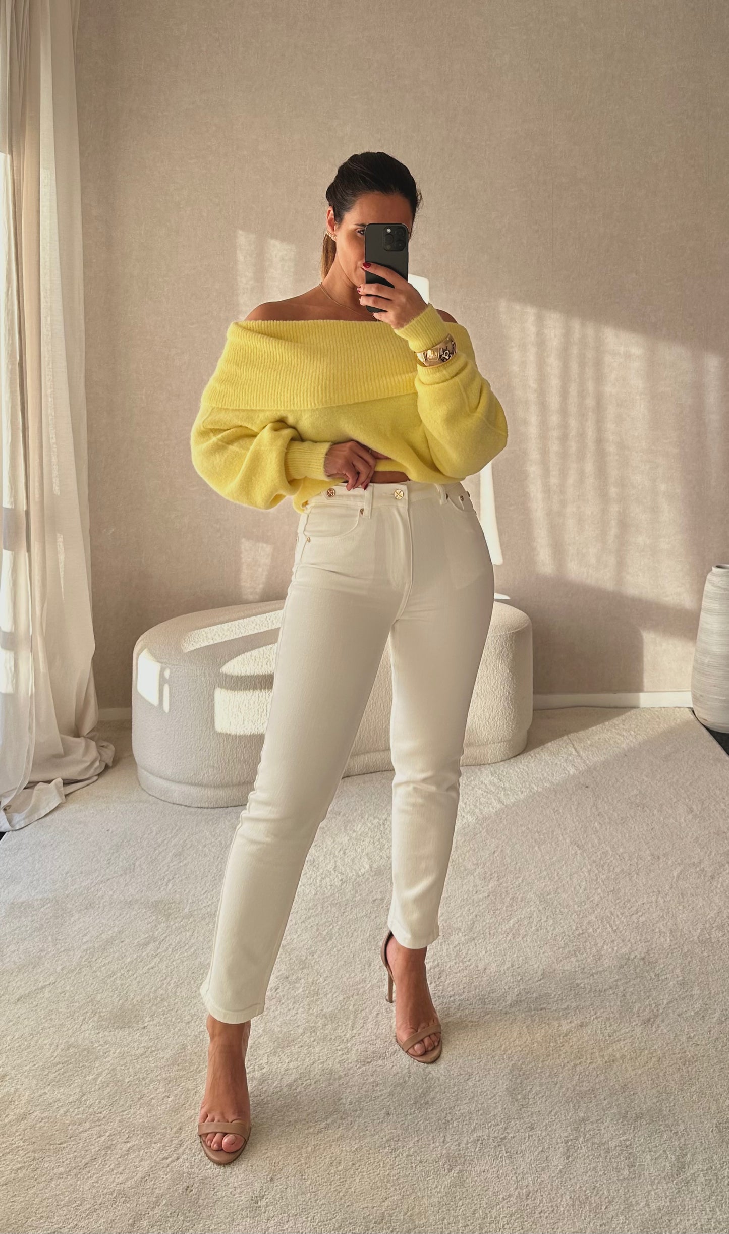 JEANS MOM QUEEN (Branco)