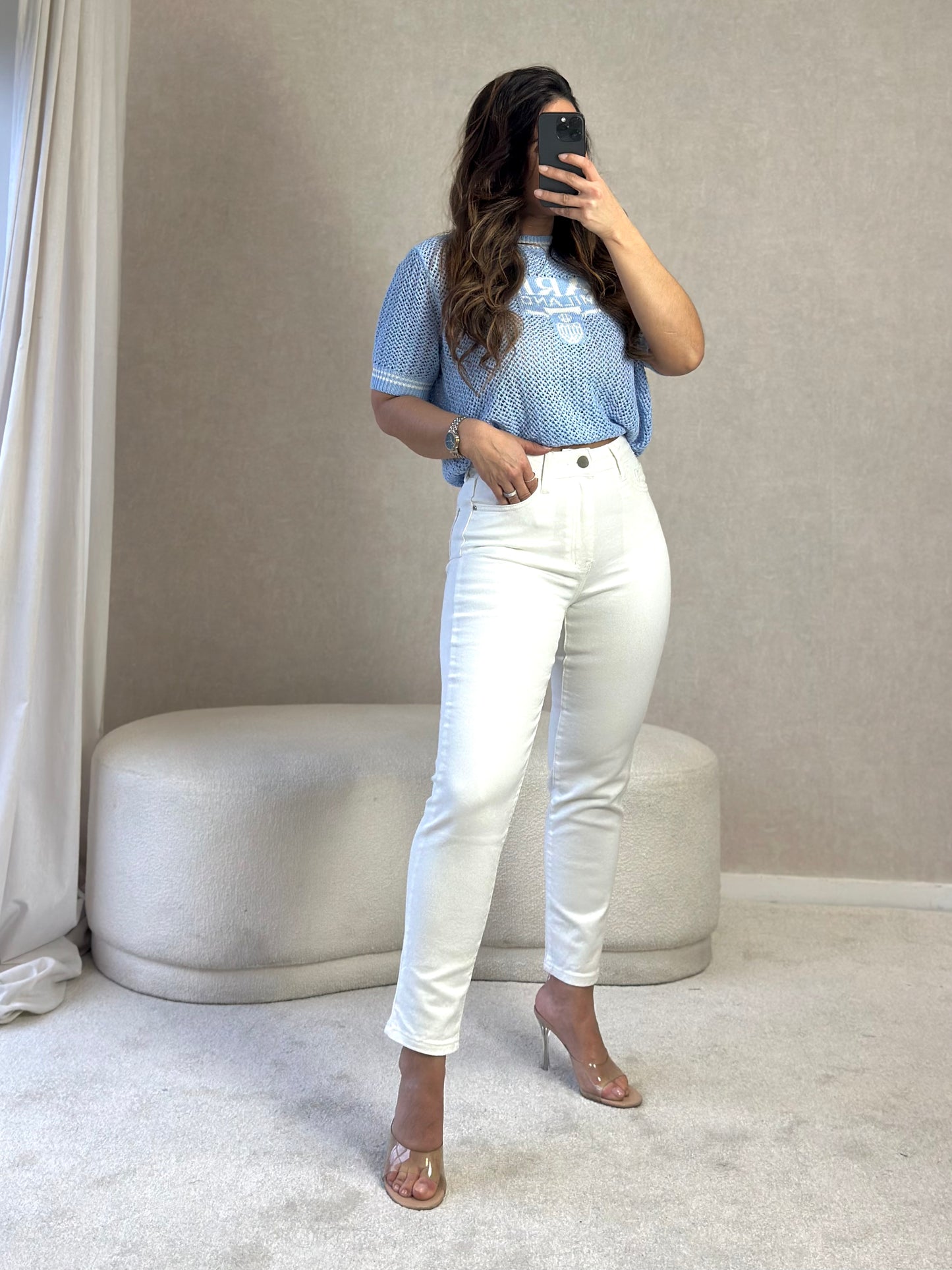 JEANS MOM BRANCA