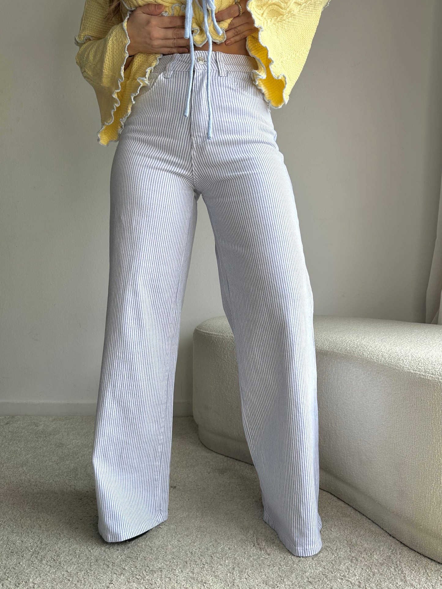 JEANS WIDE LEG (riscas azuis)