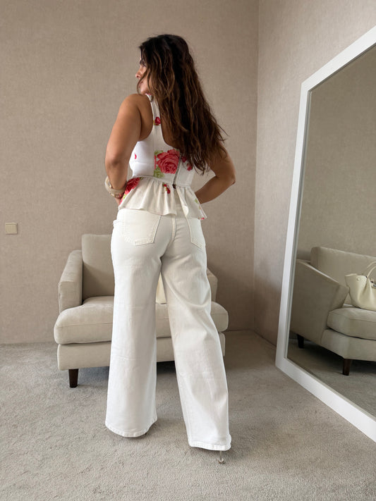 JEANS WIDE LEG BRANCA