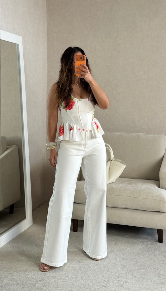 JEANS WIDE LEG BRANCA