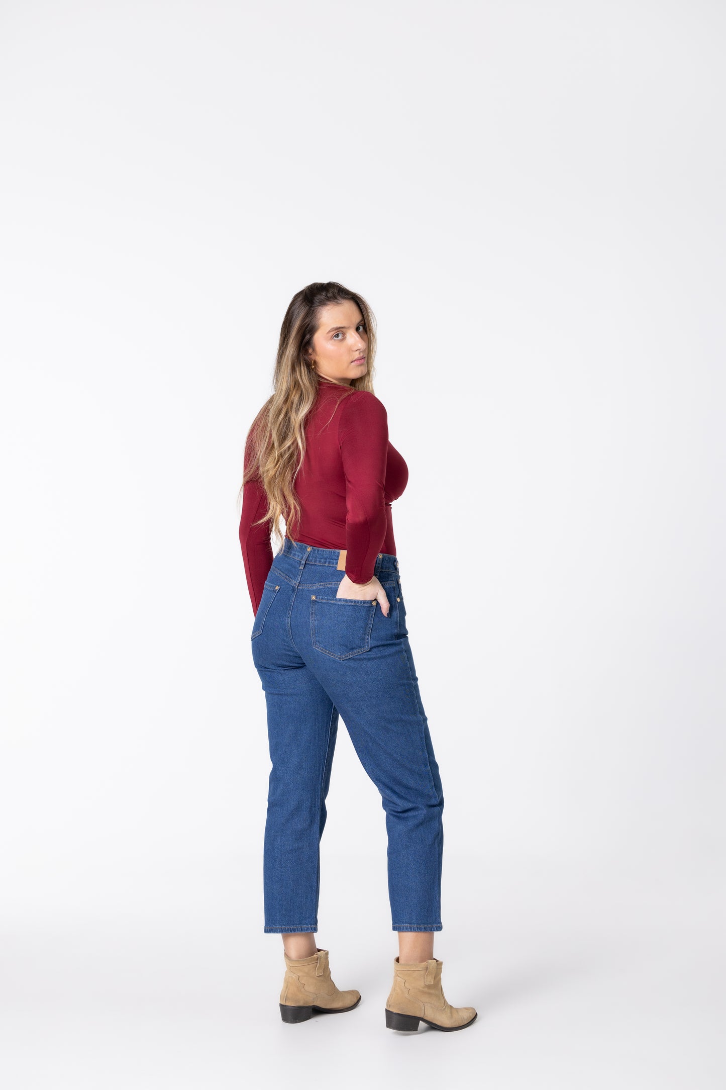 JEANS MOM QUEEN (ganga escura)