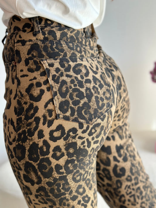 JEANS WIDE LEOPARDO