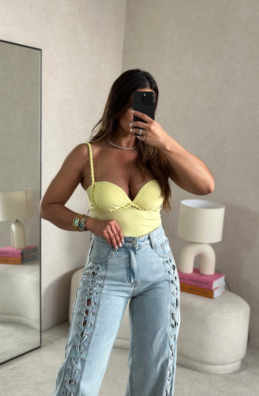 JEANS LACE FRONT